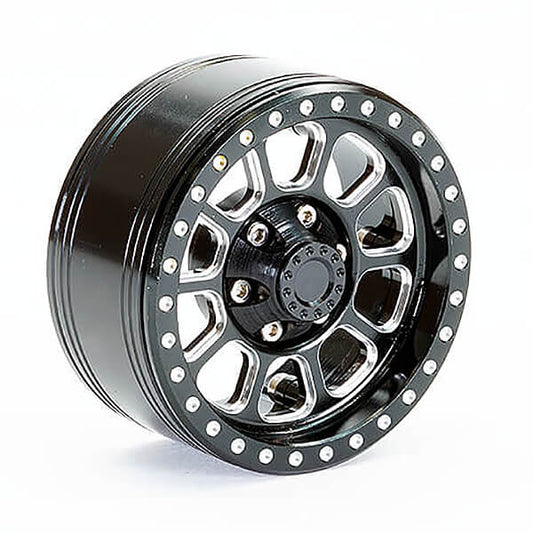 FASTRAX ALUMINUM BEADLOCK TEN 1.9" WHEELS - BLACK (2PC) - RC Hobby Product