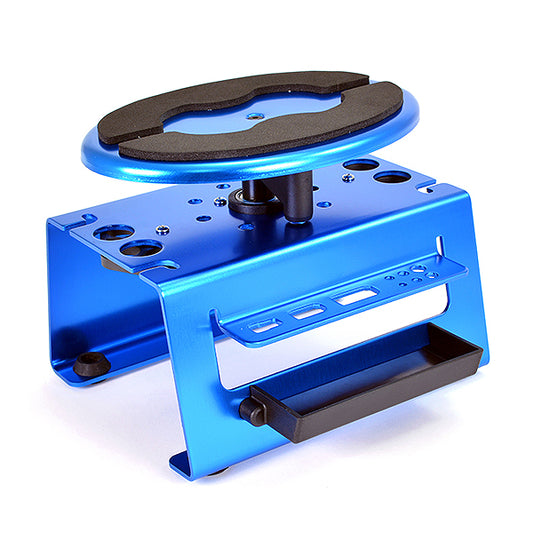 FASTRAX DELUXE ALUM LOCKING ROTATING MAINTENANCE STAND - BLUE - RC Hobby Product