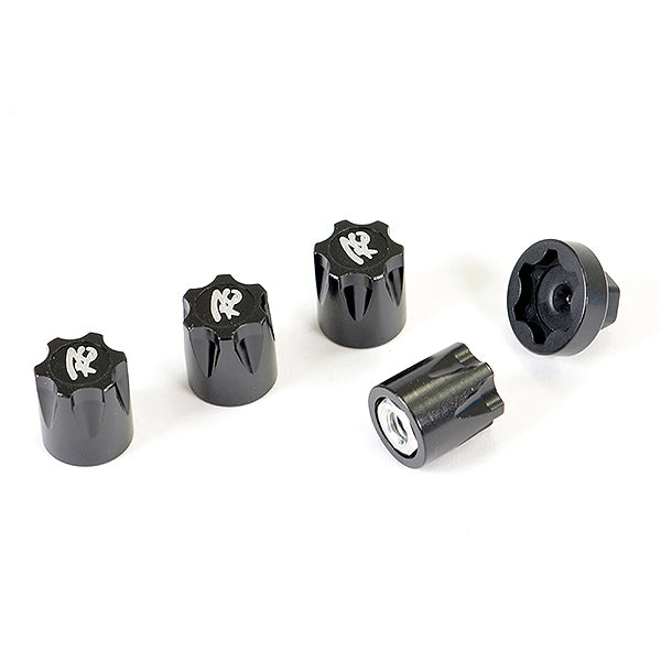 FASTRAX ANTIDUST ALUMINIUM M4 WHEEL NUT COVERS (4PC) - BLACK - RC Hobby Product