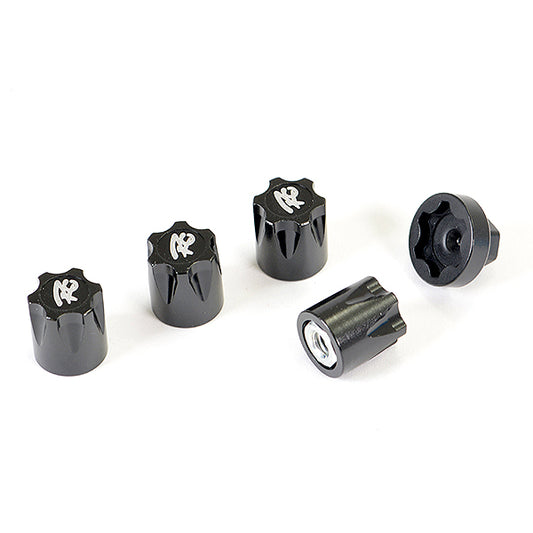 FASTRAX ANTIDUST ALUMINIUM M4 WHEEL NUT COVERS (4PC) - BLACK - RC Hobby Product