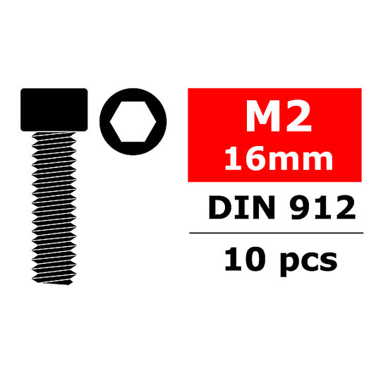 CORALLY STEEL SCREWS M2 X 16MM HEX SOCKET HEAD 10 PCS - High-Speed RTR RC Truck