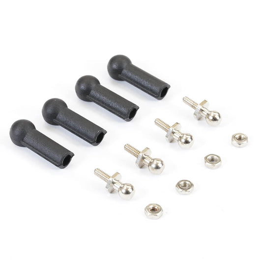 Fastrax Ball Cups (4) Black W/Ball Studs - RC Hobby Product