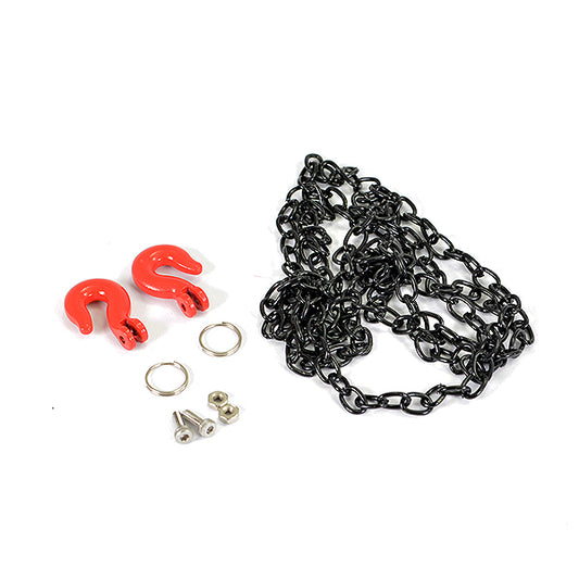 FASTRAX METAL HOOK & BLACK STEEL CHAIN SET 800MM - RC Hobby Product