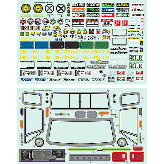 ELEMENT RC SENDERO BODY DECAL - RC Hobby Product