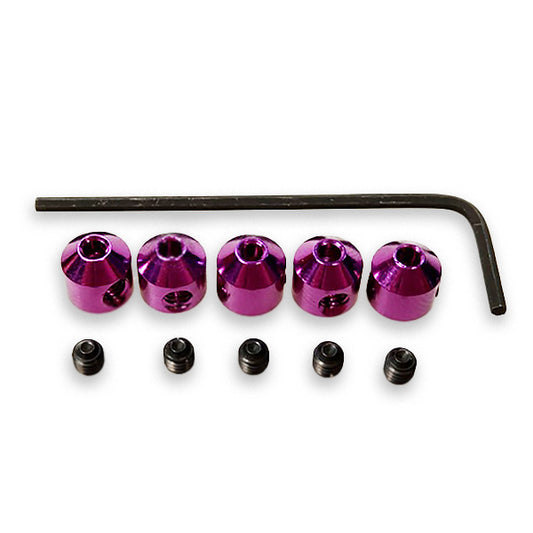 FASTRAX ALUMINIUM COLLETS (5) PURPLE w/SCREWS & WRENCH - RC Hobby Product