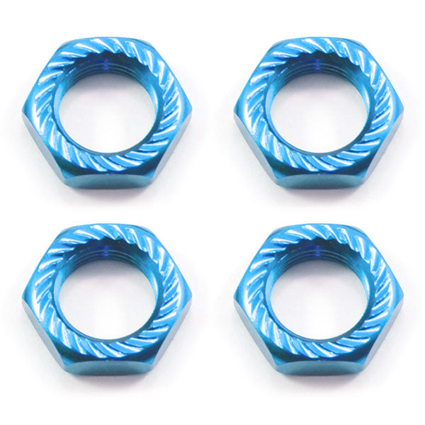 Fastrax 17mm X 1.0 Blue Serrated Wheel Nuts fits RC8 (4Pcs) - RC Hobby Product