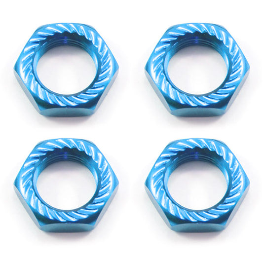 Fastrax 17mm X 1.0 Blue Serrated Wheel Nuts fits RC8 (4Pcs) - RC Hobby Product