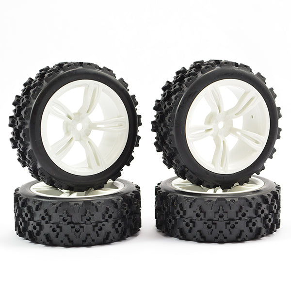 FASTRAX 1/10TH TOURING WHEEL/RALLY BLOCK 5-SPOKE WHITE (4) - RC Hobby Product