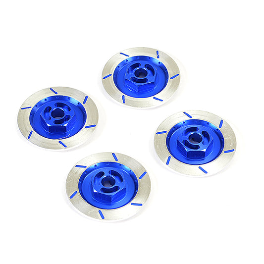 FASTRAX ALUMINIUM DISC BRAKE w/WHEEL HEX (4pc) - BLUE - RC Hobby Product