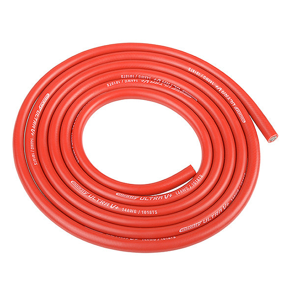 CORALLY ULTRA V+ SILICONE WIRE SUPER FLEXIBLE RED 14AWG 1018/0.05 STRANDS OD3.5MM 1M - High-Speed RTR RC Truck