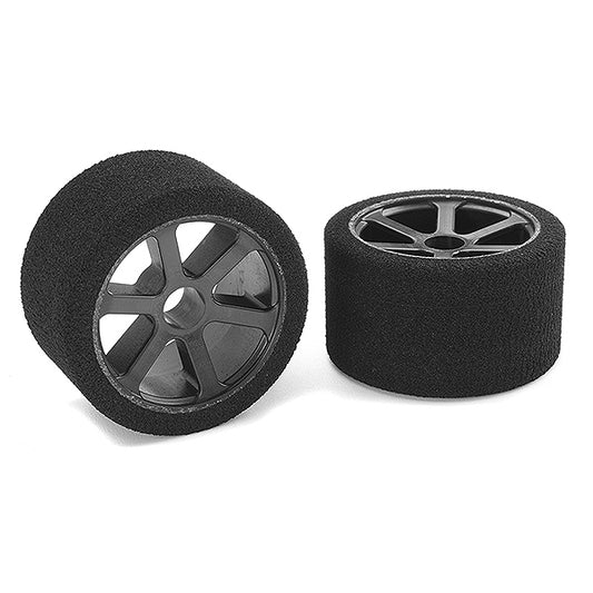 CORALLY ATTACK FOAM TYRES 1/12 CIRCUIT 35 SHORE DOUBLE PINK FRONT CARBON RIMS 2PCS - High-Speed RTR RC Truck