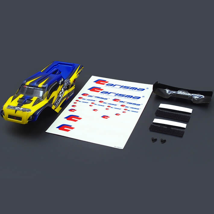 CARISMA GT24TR TRUGGY BODY PAINTED BODY SET (YELLOW/BLUE) - RC Hobby Product
