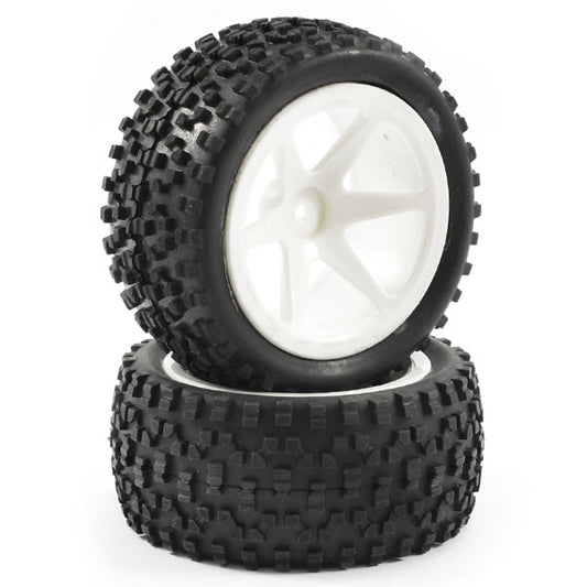 FASTRAX 1/10TH MOUNTED CUBOID BUGGY REAR TYRES 6-SPOKE - RC Hobby Product