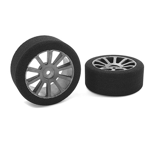 CORALLY ATTACK FOAM TYRES 1/10 GP TOURING 42 SHORE 26MM FRONT CARBON RIMS 2PCS - High-Speed RTR RC Truck
