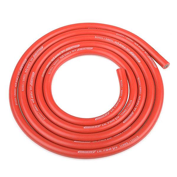 CORALLY ULTRA V+ SILICONE WIRE SUPER FLEXIBLE RED 12AWG 1731/0.05 STRANDS OD4.5MM 1M - High-Speed RTR RC Truck