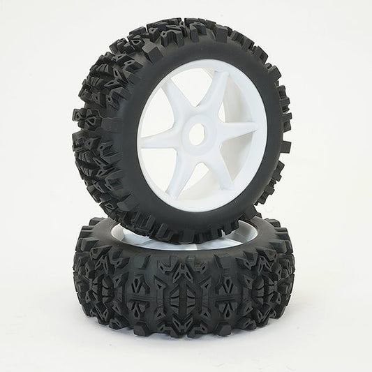 FASTRAX 1/8 GRATOR MOUNTED ON 6-SPOKE WHITE (PR) - RC Hobby Product