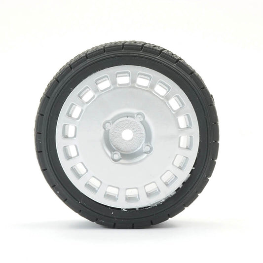 FASTRAX 1/10TH RALLY ANGLE TYRE/WHEEL SET SILVER (4) - RC Hobby Product
