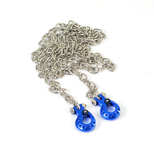 FASTRAX DELUXE ALUMINIUM BLUE WINCH HOOKS & CHAIN SET - RC Hobby Product