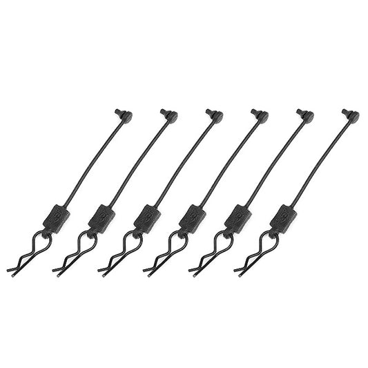 CORALLY BODY CLIP RETAINER W/BODY CLIP BLACK (6) - High-Speed RTR RC Truck
