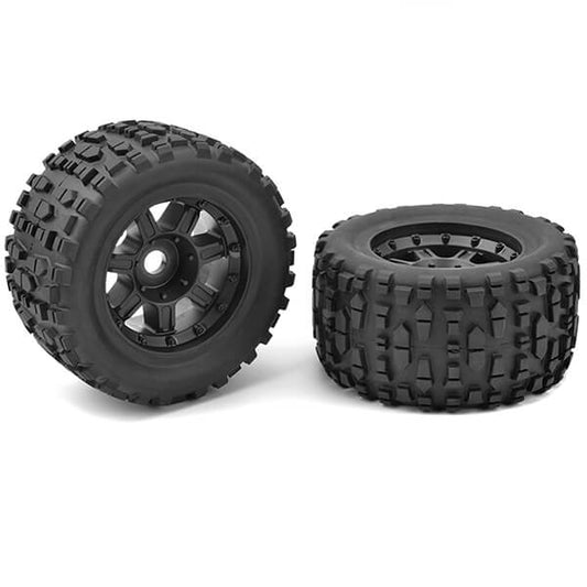 CORALLY MONSTER TRUCK TIRES XL 4S GRABBER GLUED ON BLACK RIMS - High-Speed RTR RC Truck
