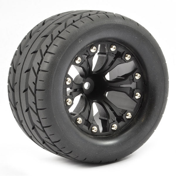 FASTRAX 1:10 MT EAGLE MOUNTED 6-SPOKE BLACK 0 OFFSET (PR) - RC Hobby Product
