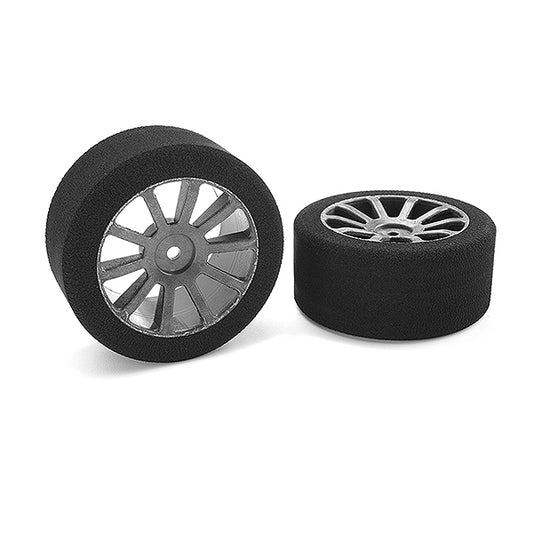 CORALLY ATTACK FOAM TYRES 1/10 GP TOURING 40 SHORE 30MM REAR CARBON RIMS 2PCS - High-Speed RTR RC Truck