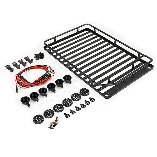 FASTRAX ROOFTOP LUGGAGE RACK W/LED SPOT LIGHTS (233X157X36MM) - RC Hobby Product