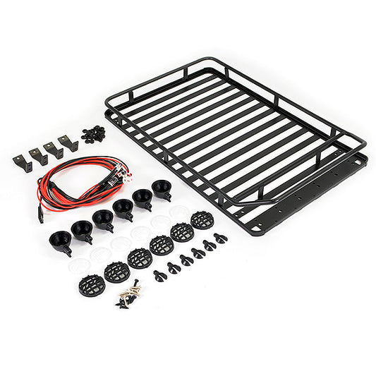 FASTRAX ROOFTOP LUGGAGE RACK W/LED SPOT LIGHTS (233X157X36MM) - RC Hobby Product