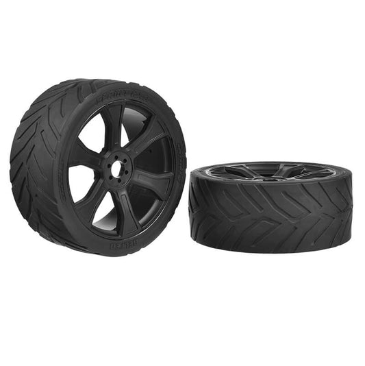 CORALLY SPRINT RXA ASUGA XLR STREET TYRES LP GLUED/BLACK RIM - High-Speed RTR RC Truck