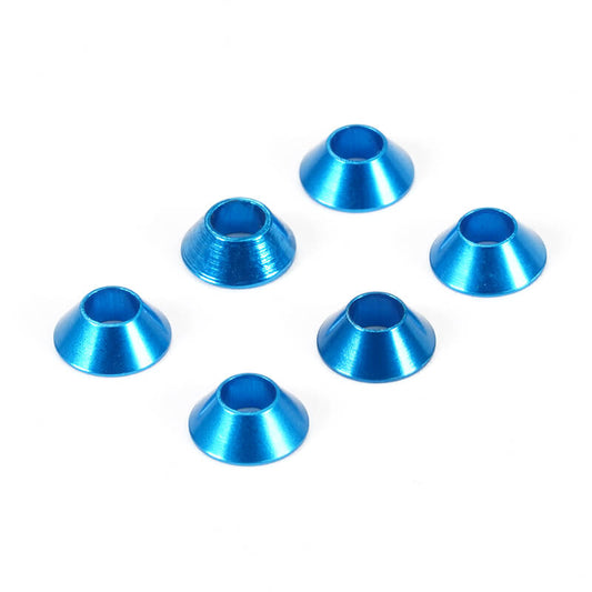 Fastrax M3 Tapered Washer Blue (6) - RC Hobby Product