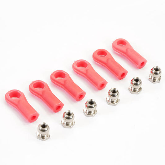 Fastrax Rose Joints (6) Red w/Balls - RC Hobby Product