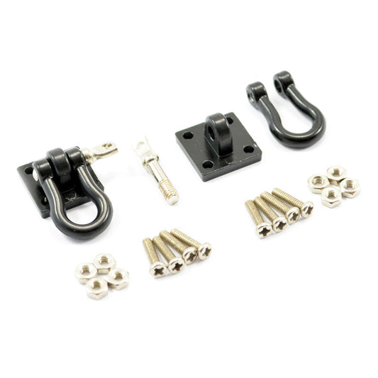 FASTRAX METAL BUMPER SHACKLES & MOUNTING BRACKET x2 (m2x6mm) BLACK - RC Hobby Product