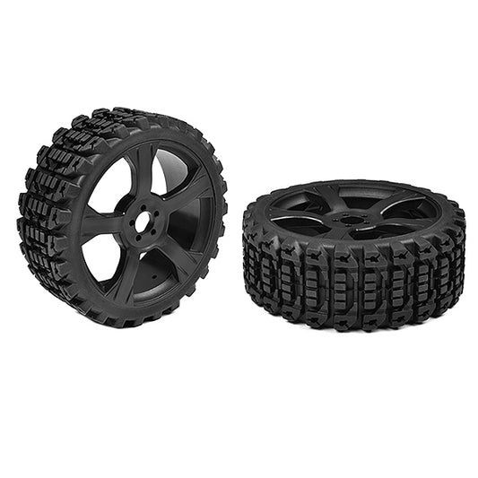 CORALLY OFF-ROAD 1/8 BUGGY TYRES XPRIT GLUED ON BLACK RIMS (1 PAIR) - High-Speed RTR RC Truck