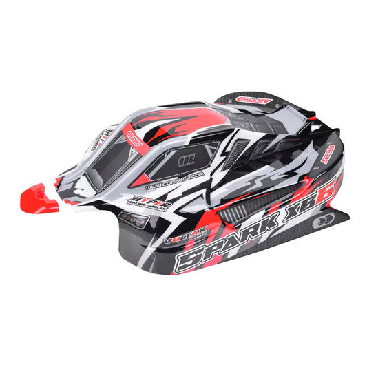 TEAM CORALLY POLYCARBONATE BODY SPARK XB6 RED CUT DECAL SHEET - High-Speed RTR RC Truck