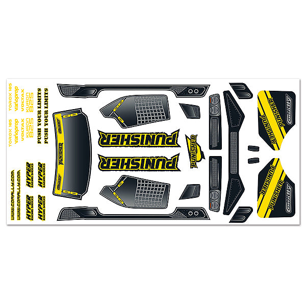 CORALLY BODY DECAL SHEET - PUNISHER XP - High-Speed RTR RC Truck