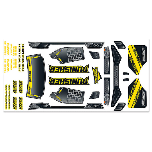 CORALLY BODY DECAL SHEET - PUNISHER XP - High-Speed RTR RC Truck