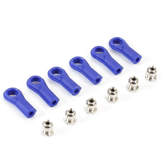 Fastrax Rose Joints (6) Blue w/Balls - RC Hobby Product