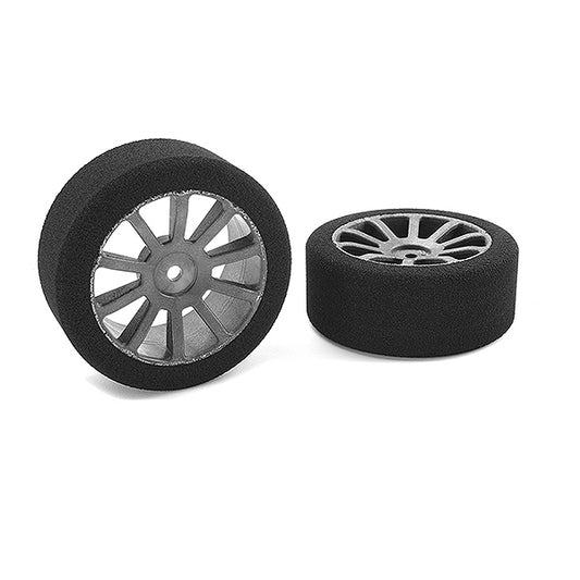 CORALLY ATTACK FOAM TYRES 1/10 GP TOURING 35 SHORE 26MM FRONT CARBON RIMS 2PCS - High-Speed RTR RC Truck